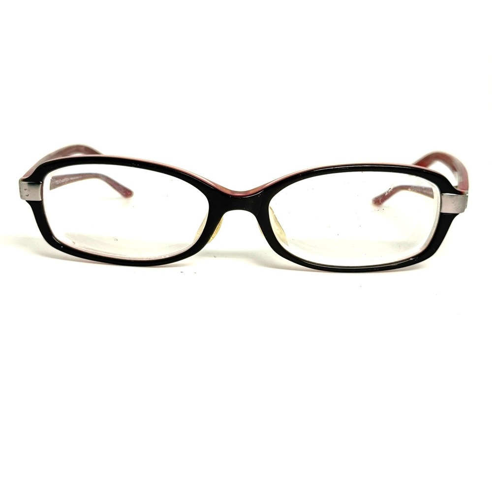 Sydney C.3 Oval Eyeglasses Frames Black Red Silver 48-15-130 Small